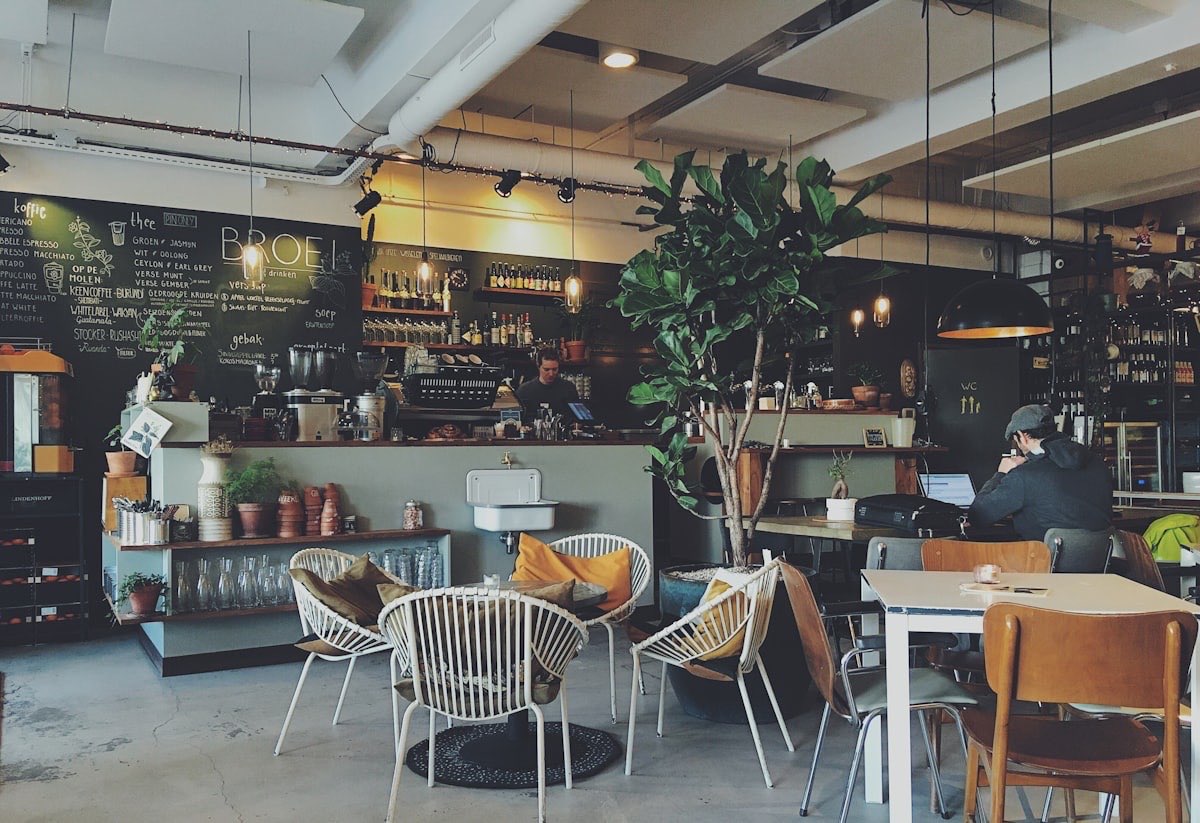 café table, quiet morning